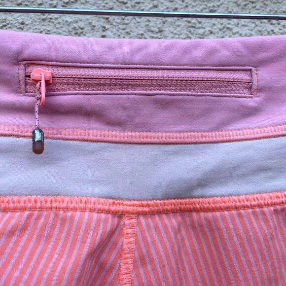 Lululemon Neon Orange Groovy Run Short Size 8 Pop Coral - Picture 5 of 8